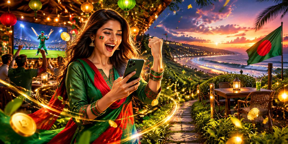 কক্সবাজারে সমুদ্রের পাশে লাল-সবুজ সাজসজ্জায় ক্রিকেট বেটিং উপভোগ করছেন দর্শকরা